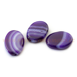 Achát ovál 26x20mm Purple lace