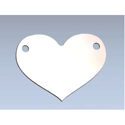 Polotovar srdce dvouotvorové 17x12,8x0,5mm - Ag 925/1000