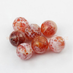 Achát ohnivý FAZETOVANÝ kulička 10mm