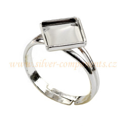 Bižuterní prsten pro čtverec 8mm Rh