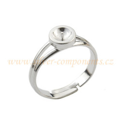 Bižuterní prsten pro perly 6mm Rh