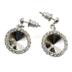Bižuterní náušnice dřík + přívěsek se Swarovski ŠATONY pro Rivoli 12mm Rh