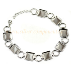 Bižuterní náramek 20+7cm pro čtverce 10mm  Rh