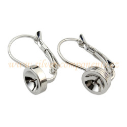 Bižuterní náušnicový háček pro perly 8mm Rh