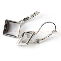 Bižuterní náušnicový háček pro čtverce 12mm Rh KOSO