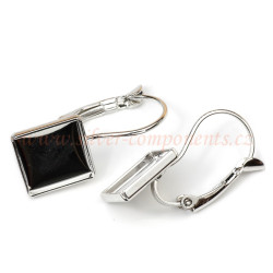 Bižuterní náušnicový háček pro čtverce 8mm Rh ROVNÉ