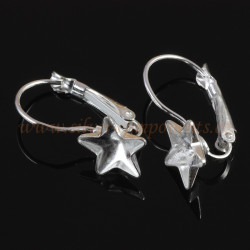 Bižuterní náušnicové zapínání  pro HVĚZDY postříbřeno