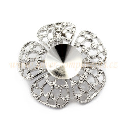 Bižuterní přívěsek s filigránem Rivoli 8mm - Rh