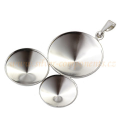 Bižuterní přívěsek TROJLÍSTEK 18+14+12mm Rh