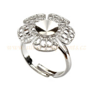 Bižuterní prsten s filigránem Rivoli SS39 - Rh Bižuterní prsten s filigránem Rivoli SS39 - Rh