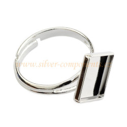 Bižuterní prsten pro čtverec 10mm Rh