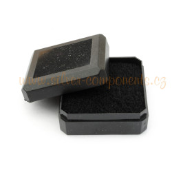 Šperková krabička 38x38x17 černá/černá MAT se třpytkami