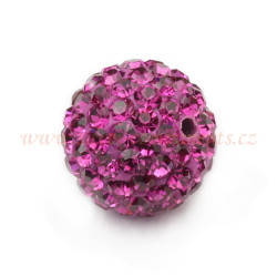 K O R Á L E K s křišťálovými šatony - Fuchsia 10mm