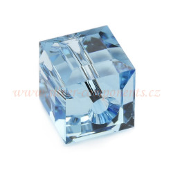 Swarovski korálky 5601 6mm - Kostičky - Aquamarine