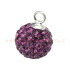 Koule s křišťálovými šatony na závěsu Ag 925/1000 - Amethyst 18mm