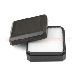 Šperková krabička 38x38x17 černá/bílá MAT se třpytkami