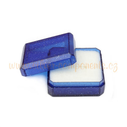 Šperková krabička 38x38x17 modrá/bílá MAT se třpytkami