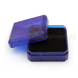 Šperková krabička 38x38x17 modrá/černá MAT se třpytkami