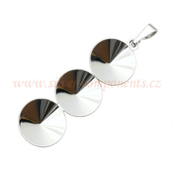 Bižuterní přívěsek pro 3 Rivoli 12mm POSTŘÍBŘENO