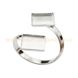 Prsten 2 x Chessboard 10mm Ag 925