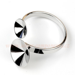 Bižuterní prsten pro 2 Rivoli 8+12 Rh