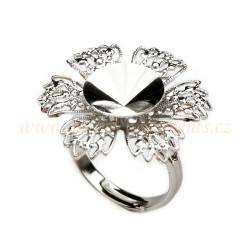 Bižuterní prsten s filigránem Rivoli 12mm - Rh