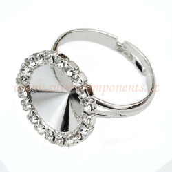 Bižuterní prsten se Swarovski šatony pro Rivoli 12mm Rh