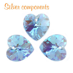 Swarovski srdce 14,4x14 mm - Aquamarine AB