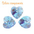 Swarovski srdce 14,4x14 mm - Aquamarine AB