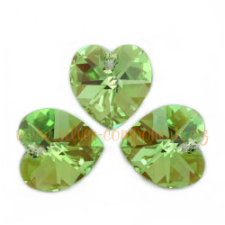Swarovski srdce 14,4x14 mm - Peridot AB
