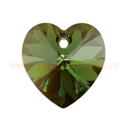 Swarovski srdce 14,4x14 mm - Peridot Bronz Shade
