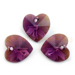 Swarovski srdce 10,3x10 mm - Amethyst AB